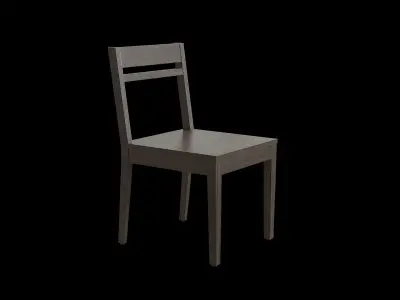 Chair wooden 04 Low-poly 3D model