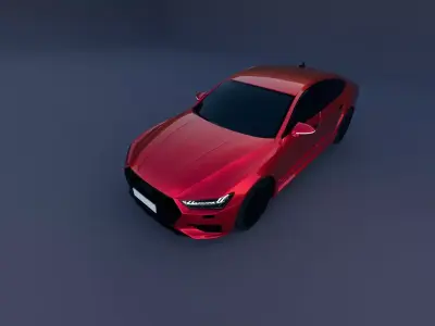 Audi A7 2018 car Low-poly 3D model