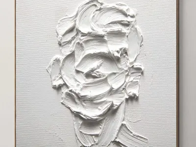 Plaster two square photo frames 62 Low-poly 3D model