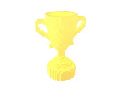 Voxel Trophy v1 001 Low-poly 3D model