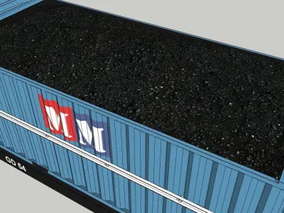 Indonesian Railway Container Flat car Wagon 54 Ton 3D model