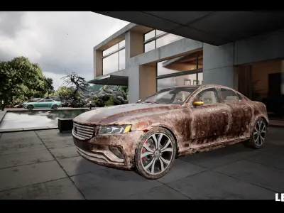 Sport Sedan Car Driveable Animated Realistic Low-poly 3D model