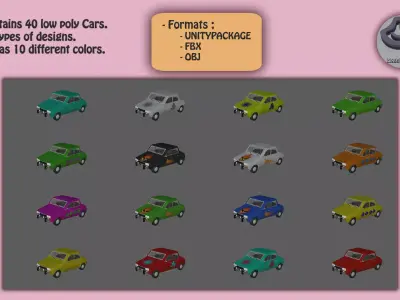 Low Poly Cars car with flames Low-poly 3D model