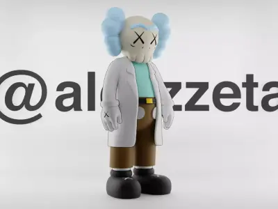 Kaws Rick Sanchez Textured Low-poly 3D model