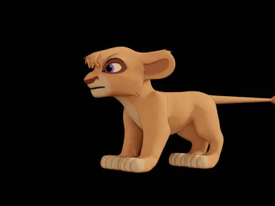 Vitani Lion Cub Low-poly 3D model