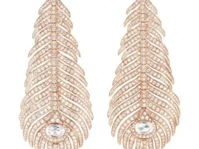 BOUCHERON - PLUME DE PAON - EARRINGS 3D print model