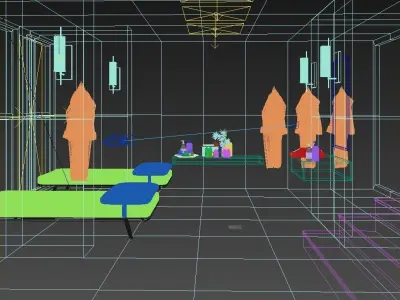 bathroom interior scene 3D model