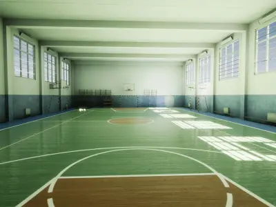 School Gym Low-poly 3D model