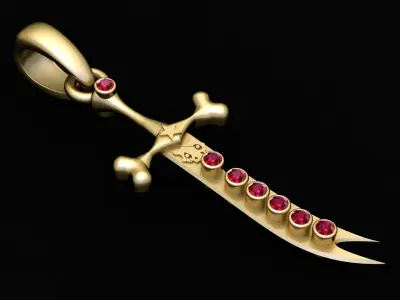 RUBY SWORD PENDANT 3DPRINTABLE MODEL  3D print model