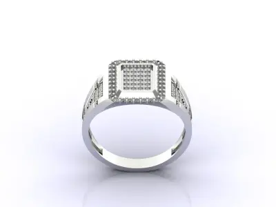 Print Ready STL 3DM  Gents Rings Diamond Men Ring  3D print model 46
