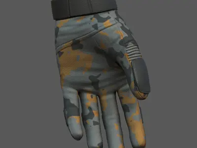 Gloves military combat soldier armor scifi fantasy armor  Low-poly 3D model