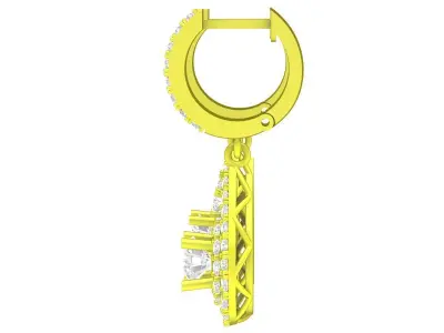 5885 luxury diamond fashion drop hoop earrings 3D print model