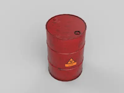 Oil barrel Low-poly 3D model