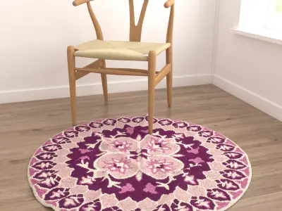 Round Rug Set 35 3D model