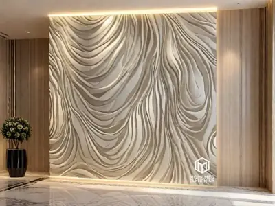 decor set wall panel wall relief mural CNC 45 3D model