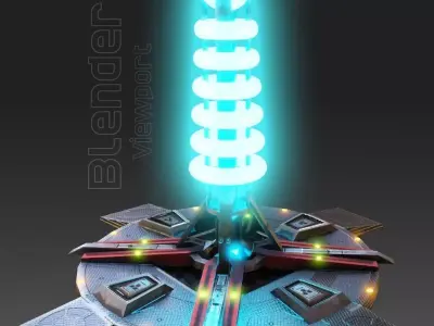 tesla coil tower - Game Ready - VR AR Low-poly 3D model
