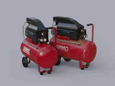 Industrial Air Compressor Low-poly 3D model