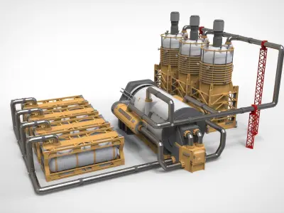 Sci-fi storage tank 4 3D model