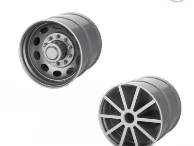 Truck Tire Mold With 3 Wheels 3D print model