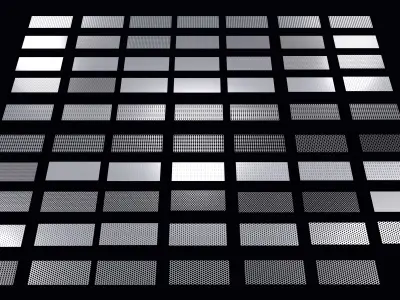 Perforated panels with circle shape hole pack 25K05 3D model