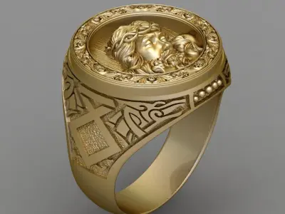 Jesus Diamond Ring 3d Print Model 3D print model