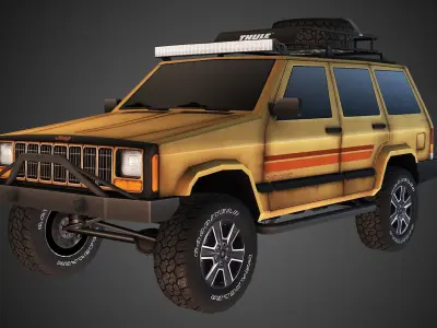 Jeep Cherokee Offroad Build Low-poly 3D model