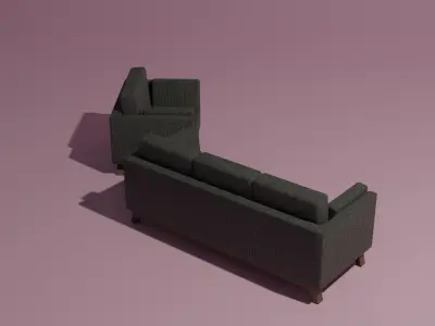 Couch and sofa 3D model