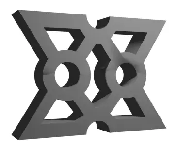 Brick Jaali block 2 3D model