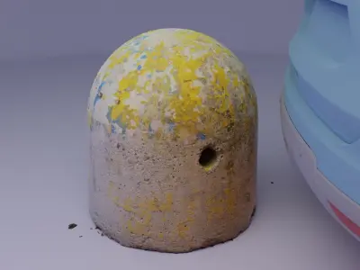 Concrete road bollards 02 high-poly 3D model