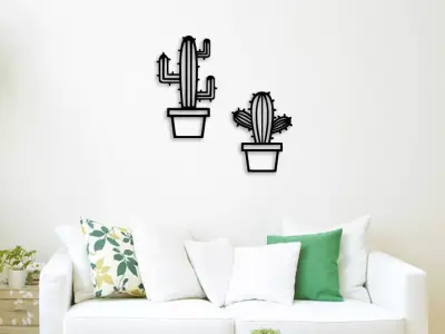 CACTUS POTS FOR WALL DECORATION 3D print model
