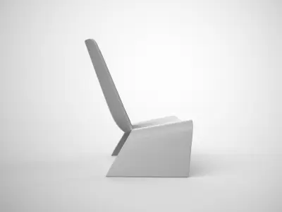 Plank land armchair grey plastic Low-poly 3D model