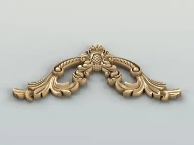 Carved decor horizontal 044 3D model