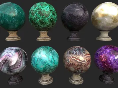 Fortune Teller Set Low-poly 3D model