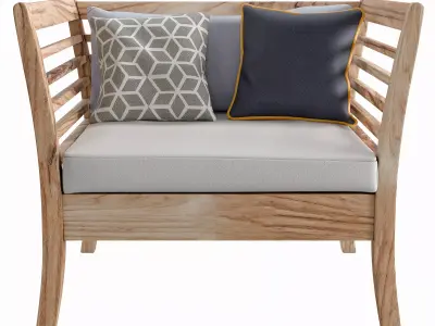 Attitude Exotic armchair Low-poly 3D model