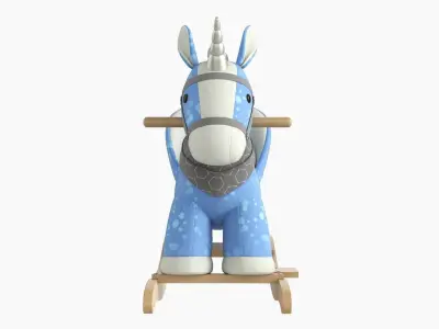 Baby rocking chair unicorn 02 3D model