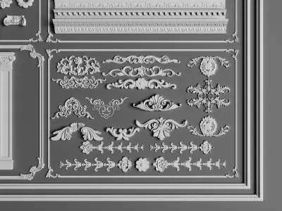 Classic Architectural Ornament Kit Low-poly 3D model