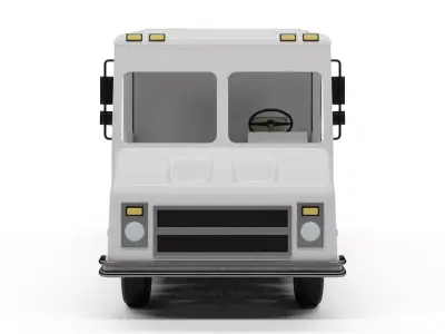 American Mail Truck Low-poly 3D model