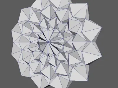 Geometric  Globe Marigold Flower - Abstract Low Poly 3D print model