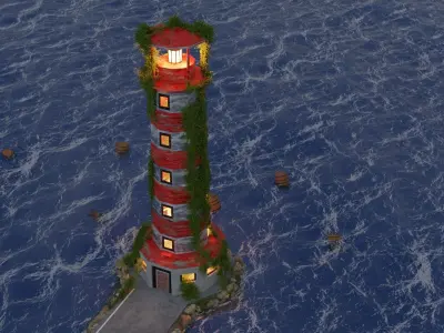 Lighthouse showroom 3D model Low-poly 3D model