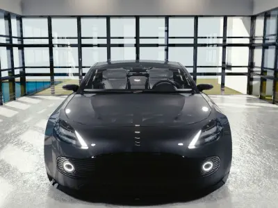 BLENDER EEVEE Brandless Small 4 door sedan Low-poly 3D model