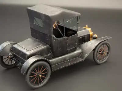 T Roadster 1915 Aged Low-poly 3D model