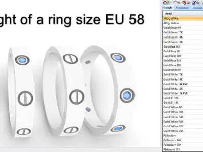 Screw Ring Set 4 Variations Size 58 3D print model