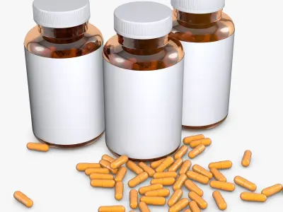 Bottle of pills 3D model