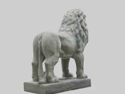Stone lion statue Model Low-poly 3D model