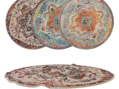 Round Rug Set 49 3D model