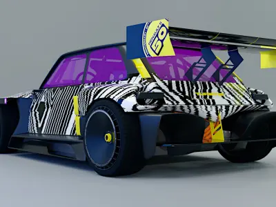 R5 TURBO 3E E-Tech -  with cockpit interior 3D model