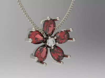 Ruby Petal Pendant 3D print model