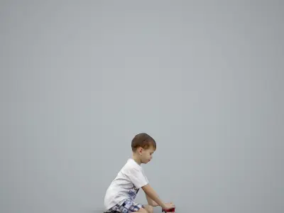 Sitting Boy  Playing with Toy Car CBoy0001-HD2-O01P01-S 3D model