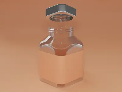Photorealistic model of glass bottle 3D model
