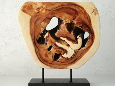 Wooden Decoration on Stand 3D model